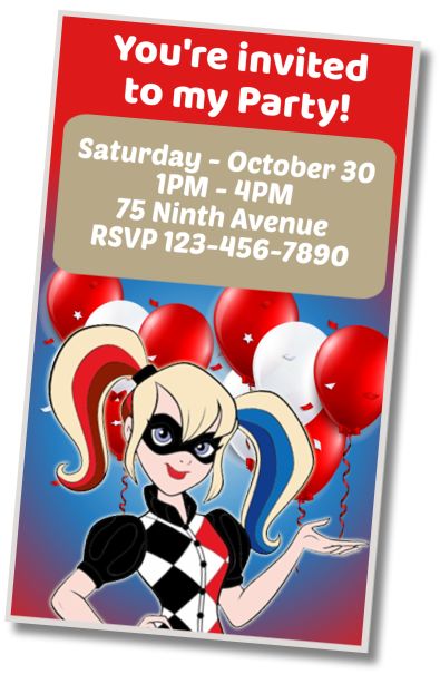Make Virtual Invitation Happy Birthday Harley Quinn
