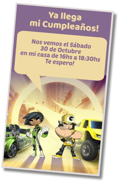 Invitación de cumpleaños personalizada gratis Fiesta de Cumpleaños Hot Wheels