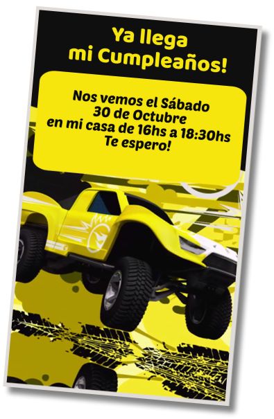 Invitación de cumpleaños personalizada gratis Fiesta Deportiva Hot Wheels