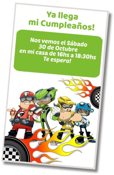 Invitación de cumpleaños personalizada gratis Fiesta Pijamada Hot Wheels