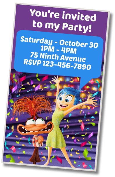 Free personalized birthday invitation Inside Out Birthday