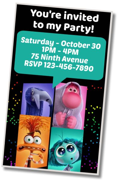 Free personalized birthday invitation Inside Out Birthday Greeting