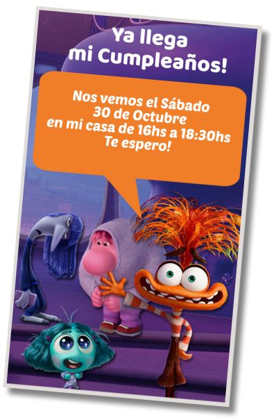 Invitación de cumpleaños personalizada gratis Fiesta de Videojuegos Inside Out