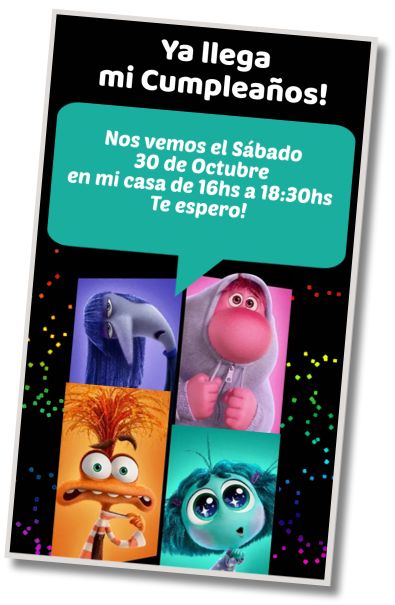 Invitación de cumpleaños personalizada gratis Saludo de Cumpleaños Inside Out