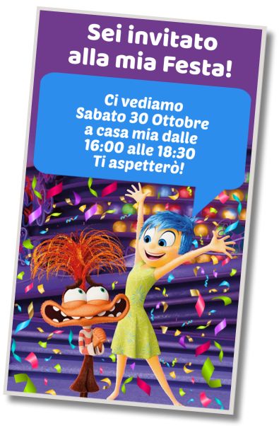 Invito di compleanno personalizzato gratis Compleanno Inside Out