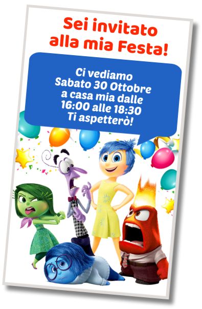 Invito di compleanno personalizzato gratuito Compleanno a Tema Inside Out