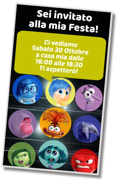 Invito di compleanno personalizzato gratuito Pigiama Party Inside Out
