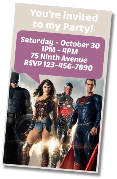 Free personalized birthday invitation Justice League Video Game Party