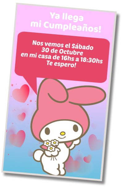 Invitación de cumpleaños personalizada gratis Cumpleaños Temático My Melody
