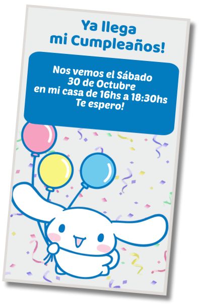 Invitación de cumpleaños personalizada gratis Fiesta en la Piscina Cinnamoroll