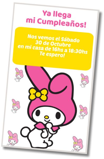 Invitación de cumpleaños personalizada gratis Cumpleaños My Melody