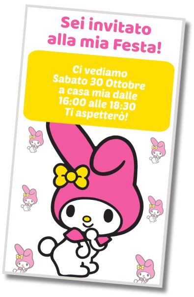 Invito di compleanno personalizzato gratis Compleanno My Melody