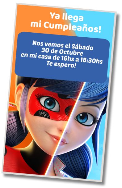 Invitación de cumpleaños personalizada gratis Fiesta en la Piscina Miraculous