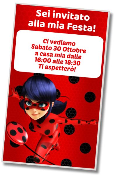 Invito di compleanno personalizzato gratuito Compleanno di Ladybug