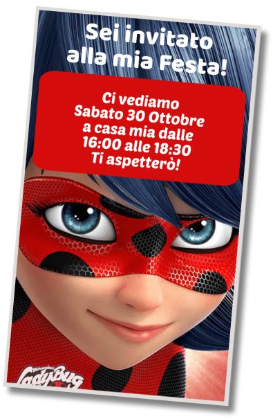 Invito Compleanno Festa del Gelato Ladybug
