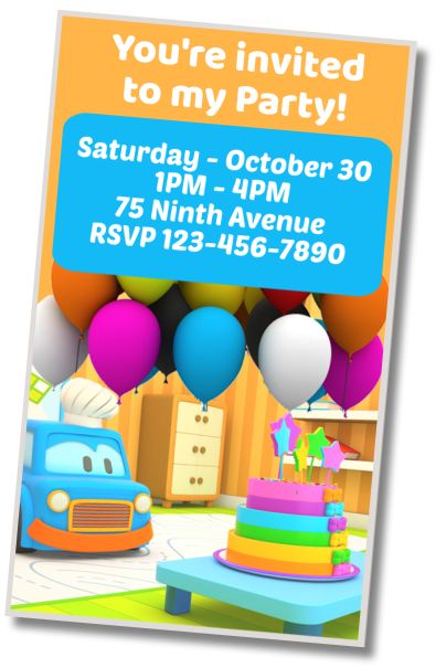 Make Virtual Invitation Birthday Surprise Leo the Truck