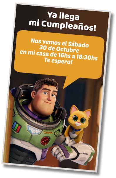 Hacer Invitación Virtual Fiesta Deportiva Lightyear