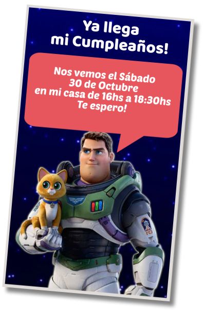Hacer Invitación Virtual Fiesta de Piscina Buzz Lightyear