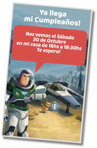 Invitación de cumpleaños personalizada gratis Fiesta de Cumpleaños Lightyear