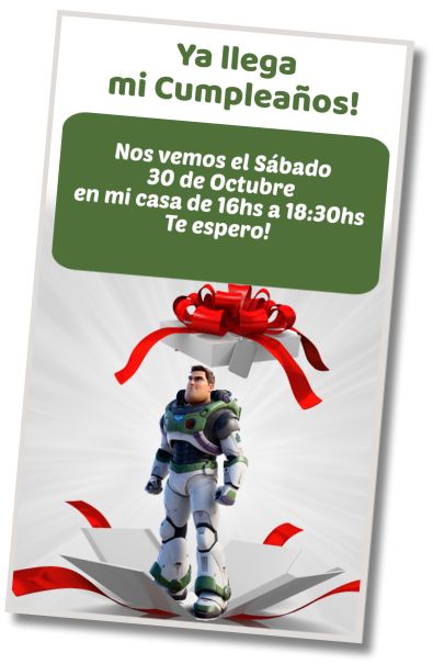 Hacer Invitación Virtual Fiesta Sorpresa Buzz Lightyear