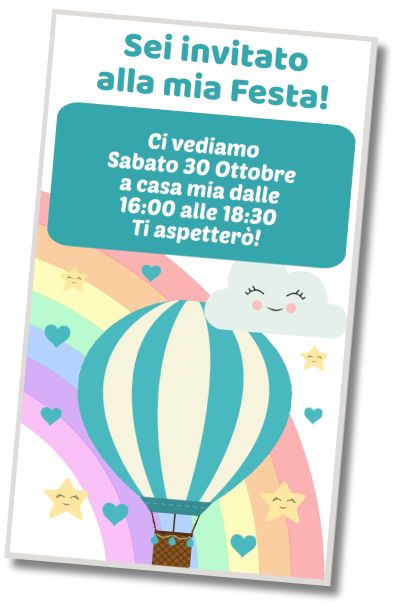 Invito di compleanno personalizzato gratuito Festa a Sorpresa di Pioggia di Cuori