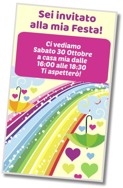 Invito di compleanno personalizzato gratuito Festa di Compleanno Pioggia di Cuori