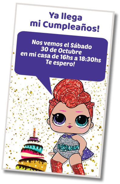 Invitación de cumpleaños personalizada gratis Cumpleaños Lol Surprise