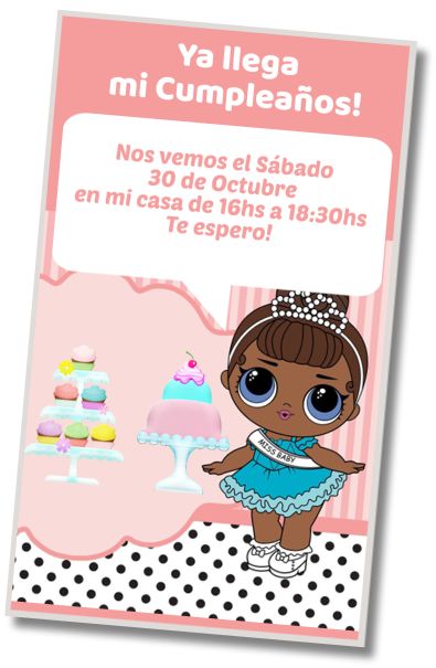 Invitación de cumpleaños personalizada gratis Fiesta de Cocina Lol Surprise