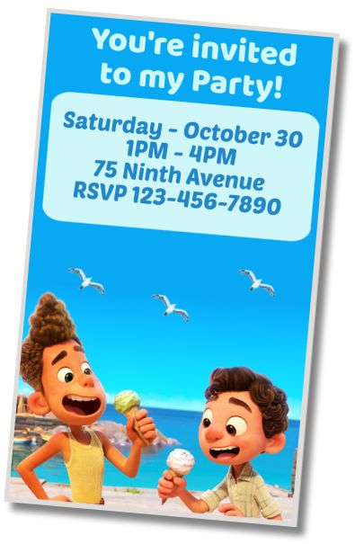 Free personalized birthday invitation Luca Ice Cream Party