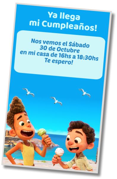 Invitación de cumpleaños personalizada gratis Luca Fiesta de Helados