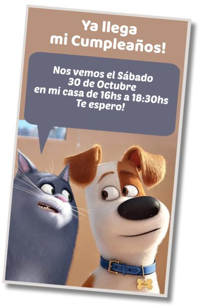 Hacer Invitación Virtual Fiesta de Piscina Vida Secreta de tus Mascotas