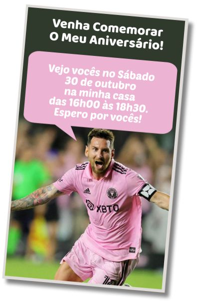 Faça um Convite Virtual Aniversário Temático do Inter Miami