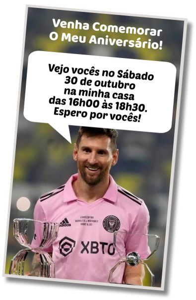 Convite de aniversário personalizado gratuito Festa na Piscina do Messi Inter Miami
