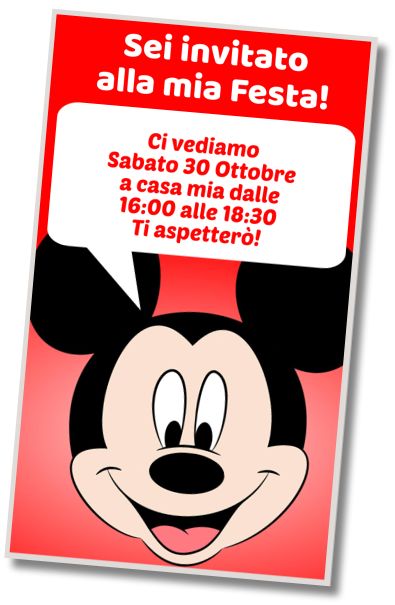 Invito di compleanno personalizzato gratis Compleanno di Topolino