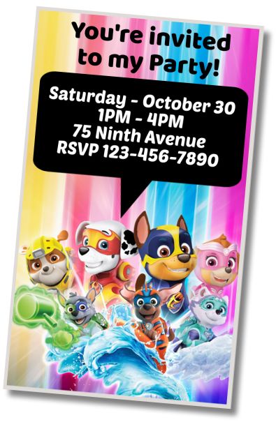 Make Virtual Invitation Mighty Pups Birthday