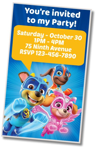 Make Virtual Invitation Mighty Pups Costume Party