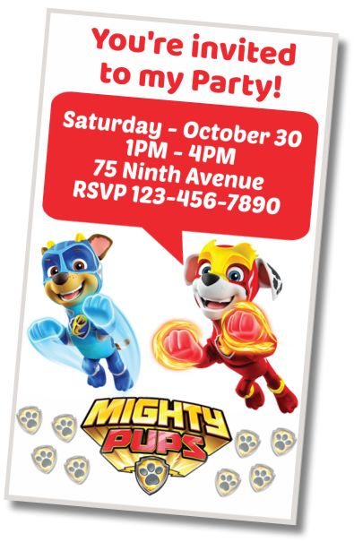 Make Virtual Invitation Mighty Pups Party