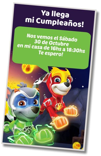 Invitación de cumpleaños personalizada gratis Fiesta de Inflables Mighty Pups