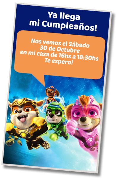 Hacer Invitación Virtual Fiesta en Pijamas Paw Patrol