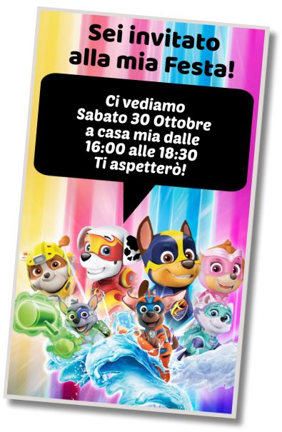 Invito di compleanno personalizzato gratuito Compleanno dei Mighty Pups