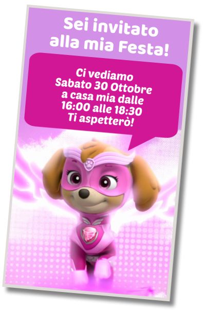 Invito Compleanno Auguri di Compleanno Skye Paw Patrol