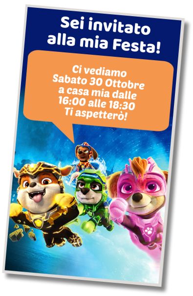 Invito Compleanno Pigiama Party dei Paw Patrol