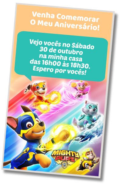Faça um Convite Virtual Aniversário da Patrulha Canina