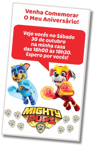 Faça um Convite Virtual Festa dos Mighty Pups