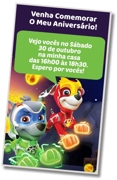 Faça um Convite Virtual Festa inflável dos Mighty Pups