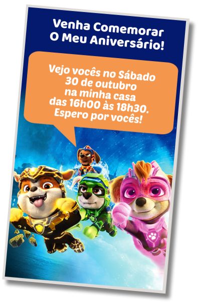 Faça um Convite Virtual Festa do Pijama da Patrulha Canina