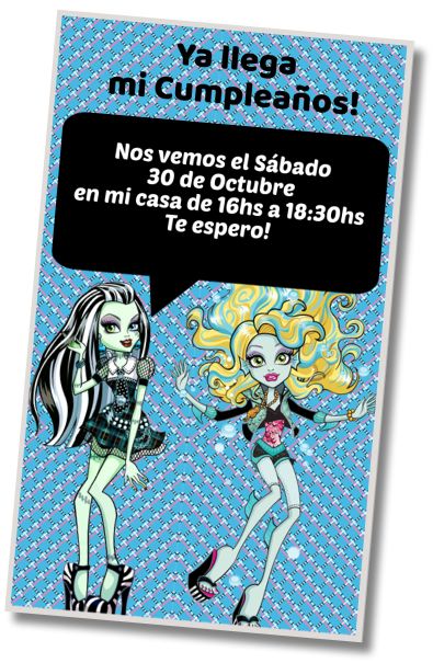 Invitación de cumpleaños personalizada gratis Fiesta de Piscina Monster High