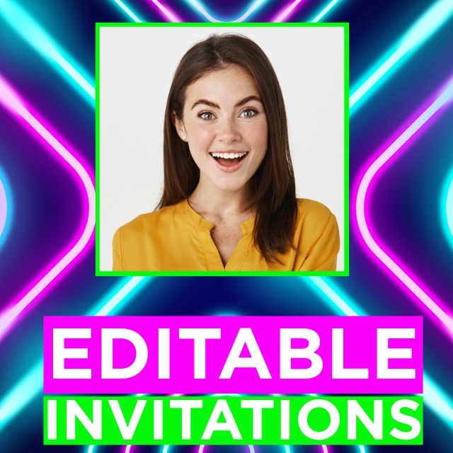 [+10 BEST] Invitation Neon Glow Party | DIGITAL | WHATSAPP | MESSENGER