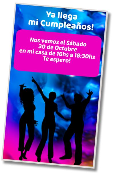 Invitación de cumpleaños personalizada gratis Fiesta Fluo