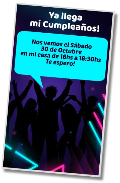 Invitación de cumpleaños personalizada gratis Fiesta Retro Fluo